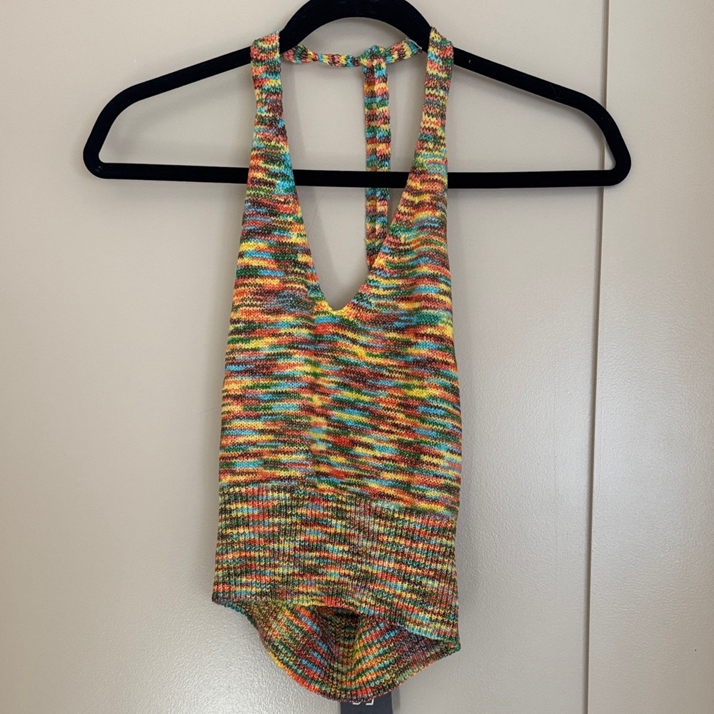 Sans Souci Multicolor Knit Halter Top